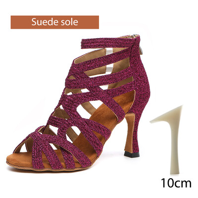 DKZSYIM jauni sieviešu džeza deju apavi meiteņu balles latīņu apavi Augstas kvalitātes Salsa Waltz deju apavi plāni augsti papēži 6 cm-10 cm