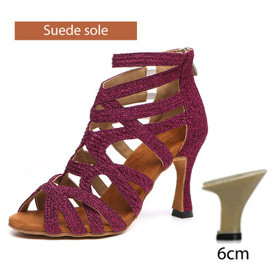 DKZSYIM jauni sieviešu džeza deju apavi meiteņu balles latīņu apavi Augstas kvalitātes Salsa Waltz deju apavi plāni augsti papēži 6 cm-10 cm