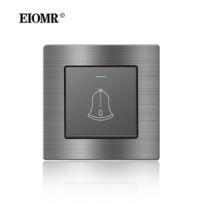 EIOMR France szabványos elektromos aljzat szürke alumínium ötvözet paneles fénykapcsoló Rj45 Tv 220V 16A fali csatlakozóaljzat háztartási gépekhez