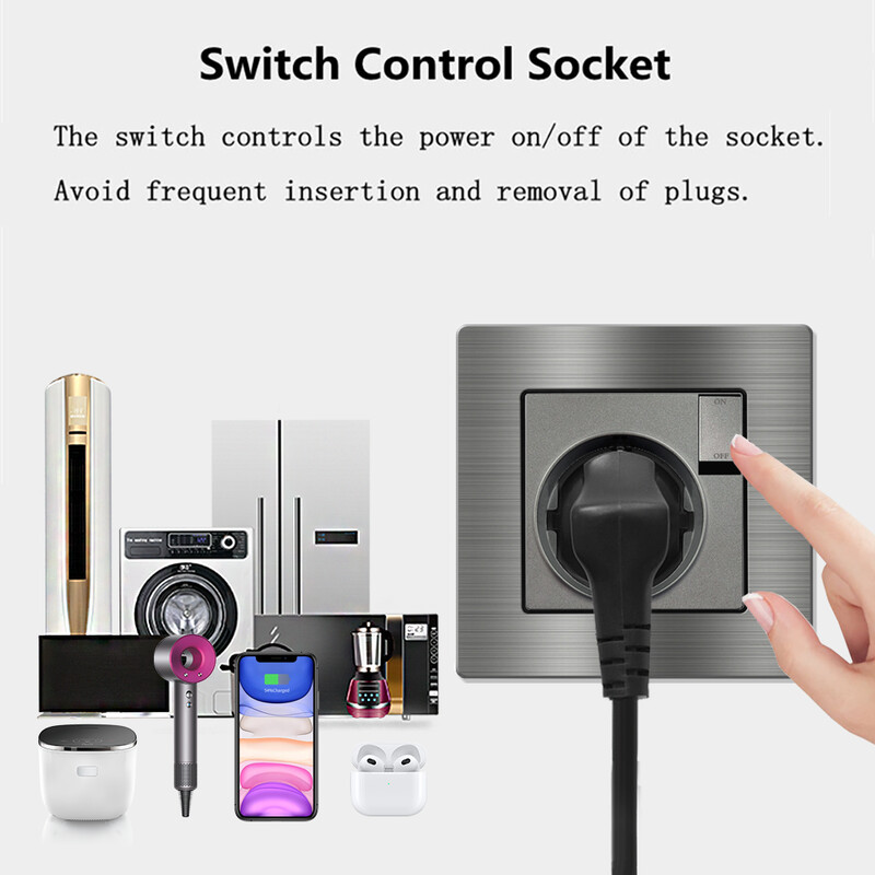 EIOMR France standartinis elektros lizdas pilkas aliuminio lydinio skydo šviesos jungiklis Rj45 TV 220V 16A sieniniai lizdai buitinei technikai