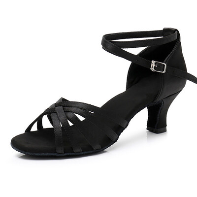 Melni latino deju apavi sievietēm Sieviešu meiteņu balles kurpes Jazz Salsa deju kurpes iekštelpu sporta apavi ar mīkstu zoli 5/7 cm