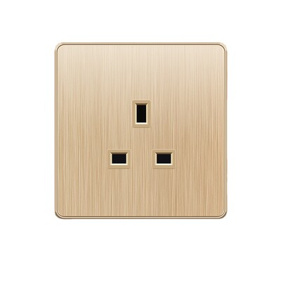 Depoguye Gold UK Plug USB sienas barošanas ligzda, 220 V mobilā tālruņa lādētāja adapteris, pie sienas stiprināma universāla 5 caurumu ligzda ar slēdzi