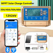 12/24V 30A 40A 50A 60A MPPT Controler de încărcare solară Bluetooth WIFI Panou solar Baterie Regulator inteligent Controler Panou solar