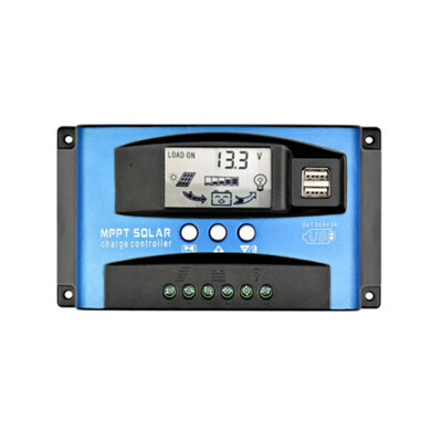 MPPT Saules uzlādes kontrolieris LCD displejs 30A 40A 50A 60A 100A Saules paneļa akumulatora regulators Dual USB 12V 24V Saules kontrolieris