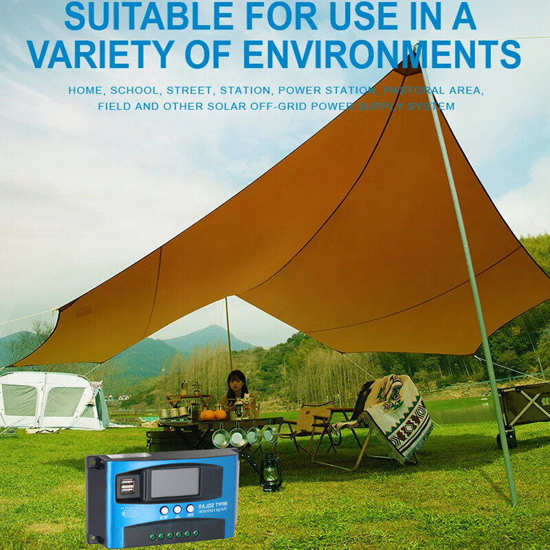 MPPT solarni regulator punjenja LCD zaslon 30A 40A 50A 60A 100A solarni panel Regulator baterije Dual USB 12V 24V solarni kontroler