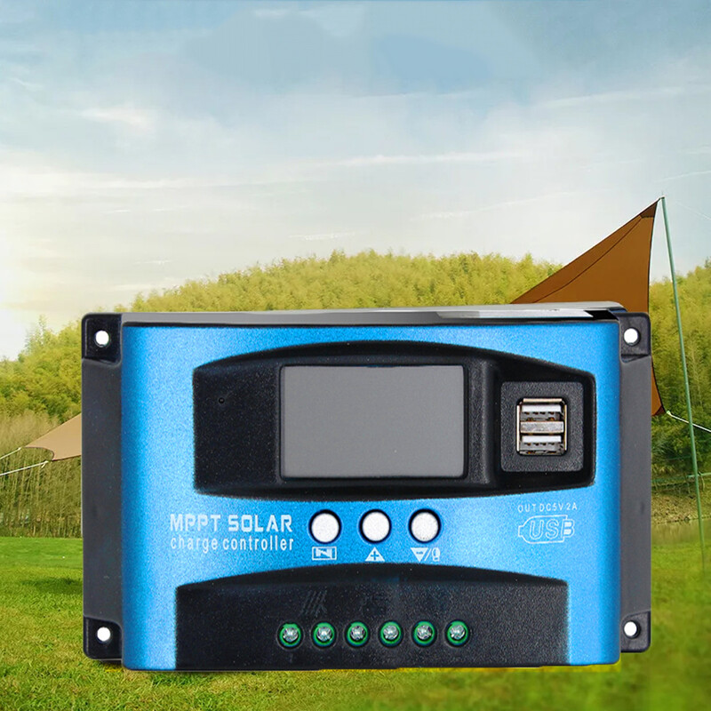 MPPT solarni regulator punjenja LCD zaslon 30A 40A 50A 60A 100A solarni panel Regulator baterije Dual USB 12V 24V solarni kontroler