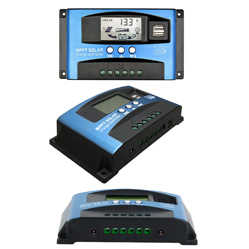 MPPT solarni regulator punjenja LCD zaslon 30A 40A 50A 60A 100A solarni panel Regulator baterije Dual USB 12V 24V solarni kontroler