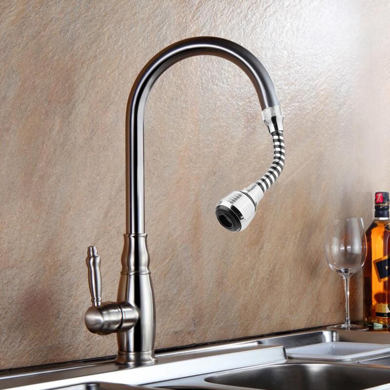 Βρύσες κουζίνας 360° Επέκταση Ψεκασμός νιπτήρα μπάνιου από ανοξείδωτο χάλυβα Gun Faucet Extender Περιστροφή προσαρμογέα βρύσης υψηλής πίεσης