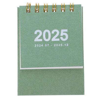 2025. gada galda kalendārs, mazs 2024.–2025. gada mājsaimniecības aksesuāri, dekoratīvi ikmēneša galda datoru grāmatu birojs