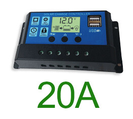 Saules paneļa kontrolieris PWM akumulatora uzlādes/izlādes kontrolieris Auto12V/24V 2USB ielas lampas uzlādes daudzfunkcionāla vadības sistēma