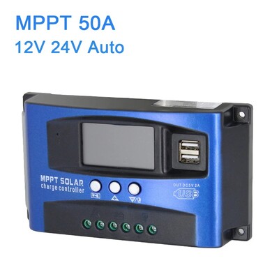 30A 40A 50A 60A 100A MPPT Saules uzlādes kontrolieris 12V 24V Dual USB Auto Saules Regulators LCD PV kontrolieris LiFePO4 akumulatoram
