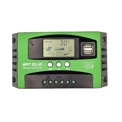 12V 24V Auto MPPT Saules uzlādes kontrolieris 30A 40A 60A 100A slodzes laika slēdzis Saules panelis PV regulators LCD displejs 5V Dual USB