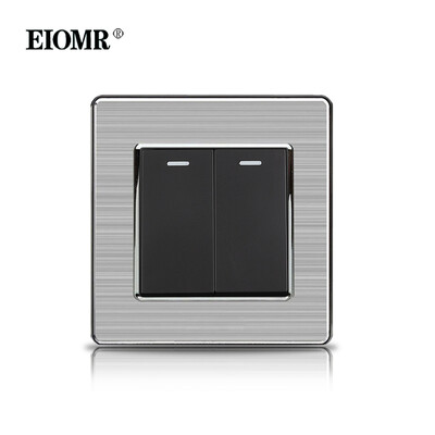 Eiomr ES standarta ligzda, gaismas svirslēdzis, nerūsējošā tērauda panelis, maiņstrāva 110 V ~ 250 V mājas labiekārtošanai Sienā iebūvēta USB barošanas ligzda