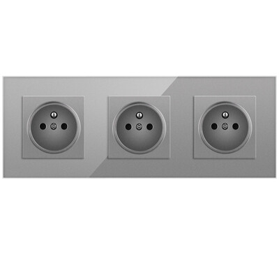 Nywp French Standard sienas kontaktligzda, 16a barošanas ligzda ar 2100 ma divu portu USB lādētāju, melns, balts, zelts, 86 stikla panelis