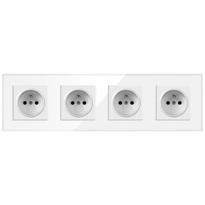 Nywp French Standard sienas kontaktligzda, 16a barošanas ligzda ar 2100 ma divu portu USB lādētāju, melns, balts, zelts, 86 stikla panelis