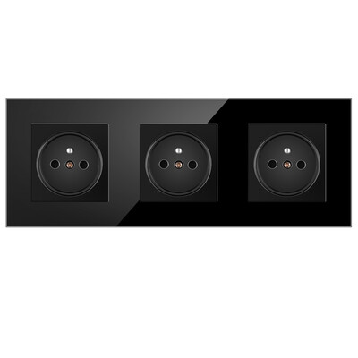 Nywp French Standard sienas kontaktligzda, 16a barošanas ligzda ar 2100 ma divu portu USB lādētāju, melns, balts, zelts, 86 stikla panelis