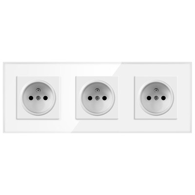 Nywp French Standard sienas kontaktligzda, 16a barošanas ligzda ar 2100 ma divu portu USB lādētāju, melns, balts, zelts, 86 stikla panelis