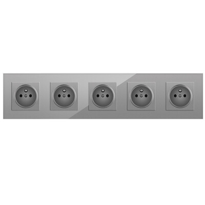 Nywp French Standard sienas kontaktligzda, 16a barošanas ligzda ar 2100 ma divu portu USB lādētāju, melns, balts, zelts, 86 stikla panelis