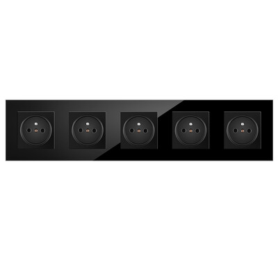 Nywp French Standard sienas kontaktligzda, 16a barošanas ligzda ar 2100 ma divu portu USB lādētāju, melns, balts, zelts, 86 stikla panelis
