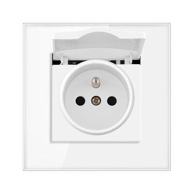 Nywp French Standard sienas kontaktligzda, 16a barošanas ligzda ar 2100 ma divu portu USB lādētāju, melns, balts, zelts, 86 stikla panelis