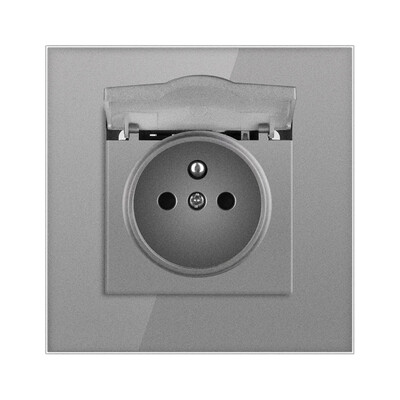 Nywp French Standard sienas kontaktligzda, 16a barošanas ligzda ar 2100 ma divu portu USB lādētāju, melns, balts, zelts, 86 stikla panelis