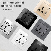 Starptautiska universāla piecu caurumu USB sienas kontaktligzda, 18 W Type-c USB spraudņa adapteris, viedā uzlāde pelēka/melna/balta/zelta AC110V-250V