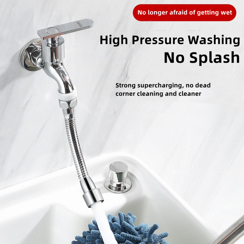 Ανοξείδωτος χάλυβας 360° Universal Faucet Extender Anti-Splash Head Nozzle Aerator Εύκαμπτος σωλήνας επέκτασης νεροχύτη Αξεσουάρ κουζίνας