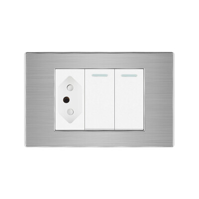 Brazīlijas bezmaksas piegāde uz Brazīliju sienas strāvas ligzda ar RJ45 Cat5e televizora antenu HDMI RJ45 ligzdas spraudnis mājas nerūsējošā tērauda panelim