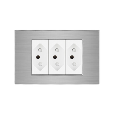 Brazīlijas bezmaksas piegāde uz Brazīliju sienas strāvas ligzda ar RJ45 Cat5e televizora antenu HDMI RJ45 ligzdas spraudnis mājas nerūsējošā tērauda panelim