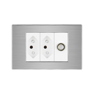 Brazīlijas bezmaksas piegāde uz Brazīliju sienas strāvas ligzda ar RJ45 Cat5e televizora antenu HDMI RJ45 ligzdas spraudnis mājas nerūsējošā tērauda panelim