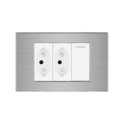 Brazīlijas bezmaksas piegāde uz Brazīliju sienas strāvas ligzda ar RJ45 Cat5e televizora antenu HDMI RJ45 ligzdas spraudnis mājas nerūsējošā tērauda panelim