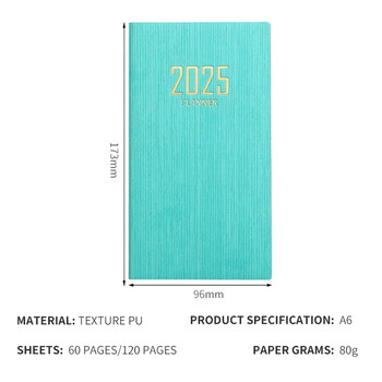 Portable 2025 Daily Weekly Planners A6 Schedule Notebooks Φορητά ημερολόγιο 365 ημερών Ημερολόγιο Σχολικά προμήθειες γραφείου Ατζέντα