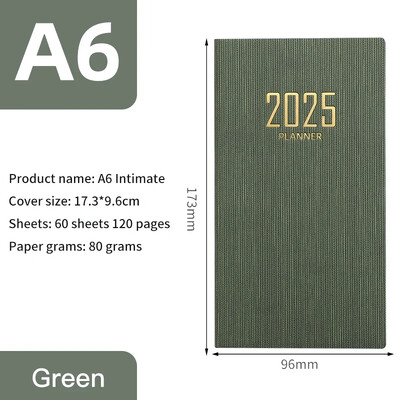 Pārnēsājami 2025. gada ikdienas nedēļas plānotāji A6 grafiks piezīmju grāmatiņas Portatīvie 365 dienu kalendāri žurnāli Skolas biroja piederumu programma