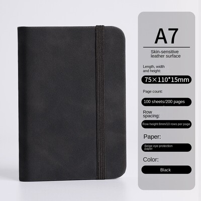 Mini Book A7 mazs piezīmjdators, pārnēsājams, pārnēsājams piezīmju grāmatiņa, maza kabatas āda, āda, ūdensnecaurlaidīga piezīmes, skolas piederumi