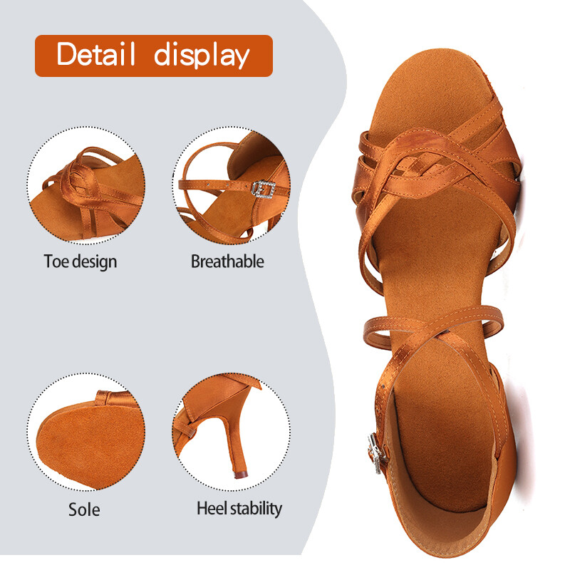 DKZSYIM Νέα λάτιν παπούτσια χορού Γυναικεία παπούτσια χορού τανγκό Suede Soles Silk Party Salsa Dance παπούτσια για γυναικεία σανδάλια