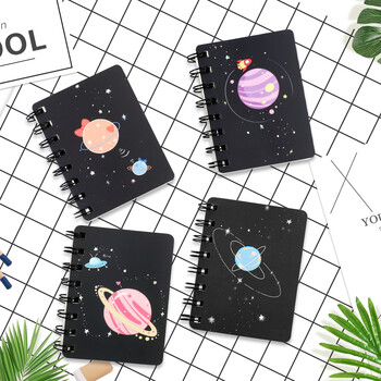 4 τμχ/σετ Planet A7 Mini Pocket Notepad Φορητό βιβλίο σερπαντίνας Χαριτωμένα είδη γραφείου για γράψιμο και σχέδιο μαθητών