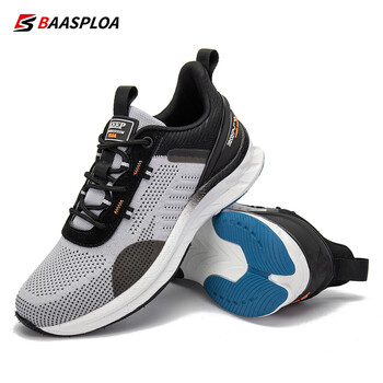 Baasploa 2023 New Men Fashion Sneakers Breathable Casual Παπούτσια για τρέξιμο Αντιολισθητικά πλεκτά παπούτσια για περπάτημα που απορροφούν τους κραδασμούς