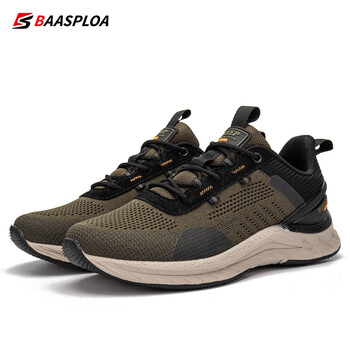 Baasploa 2023 New Men Fashion Sneakers Breathable Casual Παπούτσια για τρέξιμο Αντιολισθητικά πλεκτά παπούτσια για περπάτημα που απορροφούν τους κραδασμούς