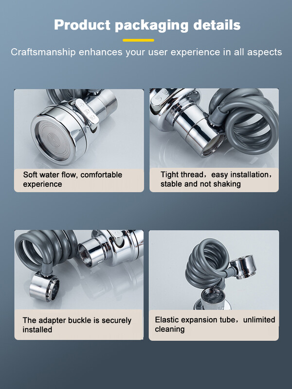 Universal στόμιο νερού με περιστρεφόμενη προέκταση για βρύσες, με δυνατότητα περιστροφής ενισχυτικά και αξεσουάρ μπάνιου με προστασία από το νερό