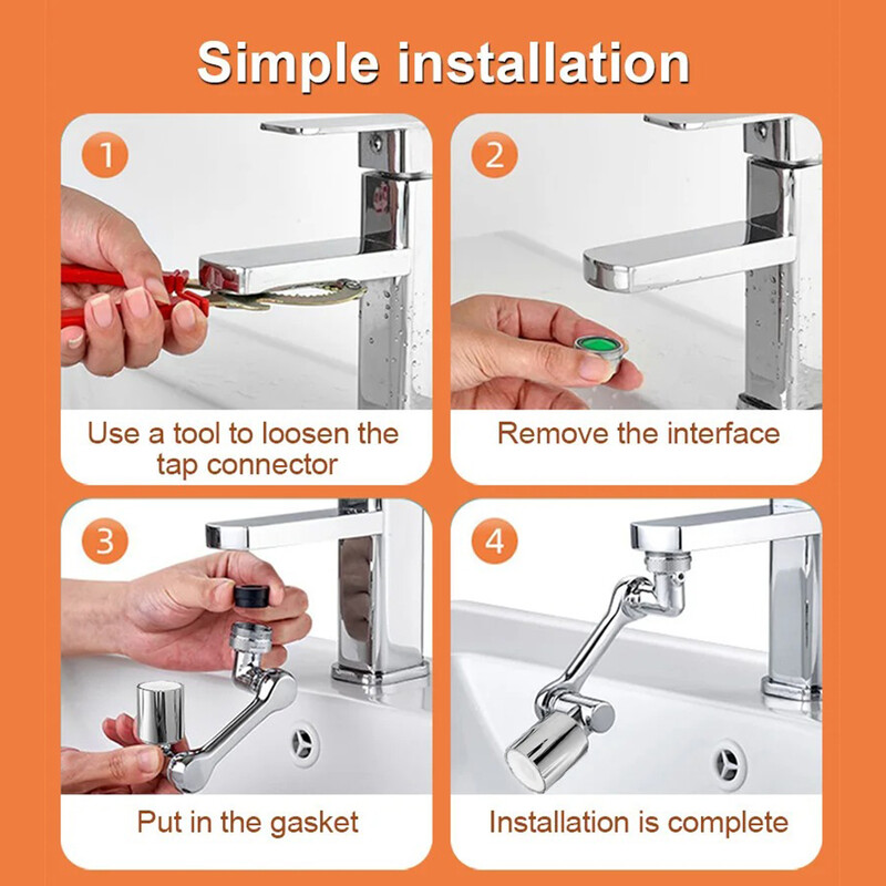 1080 Rotation Faucets Επέκταση περιστροφικής βρύσης Περιστρεφόμενη προέκταση βρύσης Ακροφύσιο αερισμού Νεροχύτης Εξοικονόμηση νερού Bubbler Κουζίνα Μπάνιο