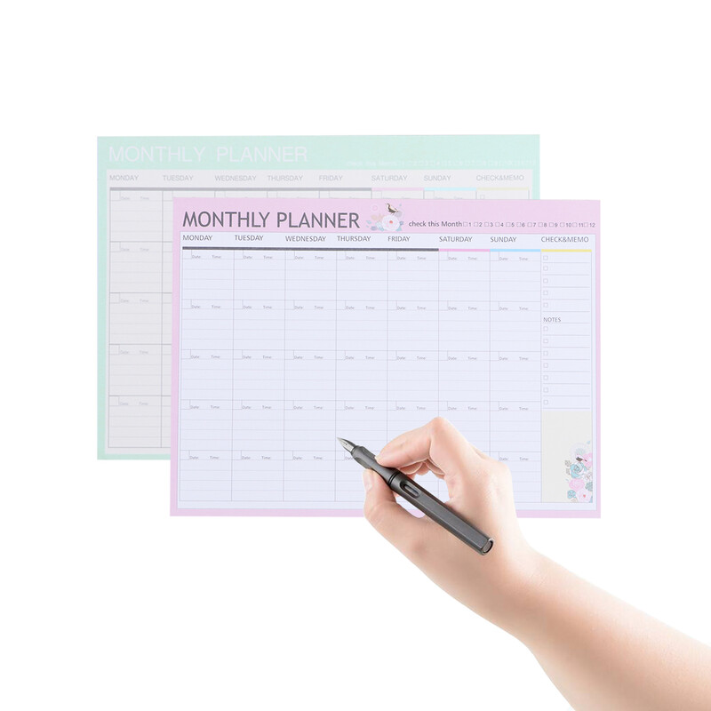 Weekly Planner Scheduler Organizer για γραφείο γραφείου με αποσπώμενες σελίδες και πληκτρολόγιο λίστας υποχρεώσεων