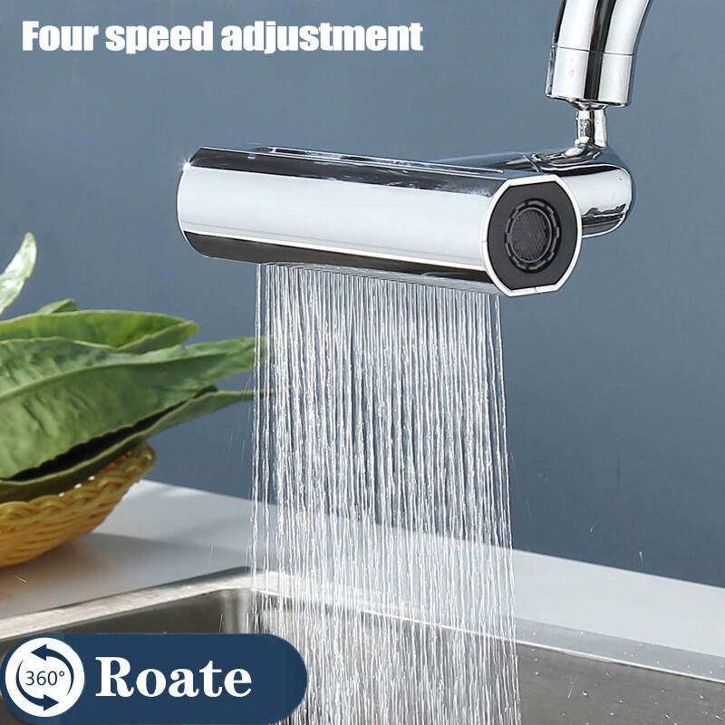 Έξοδος 4 τρόπων βρύσης Καταρράκτη Προέκταση ακροφυσίου βρύσης νερού γενικής χρήσης Περιστρεφόμενος φυσαλίδας 360°