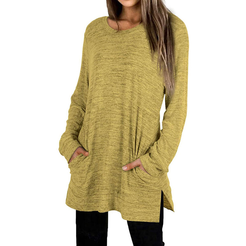  Jesenski i zimski vrući stil Ženska odjeća za europsku i američku vanjsku trgovinu, kratkih rukava, jednobojni džep, dugi rukavi