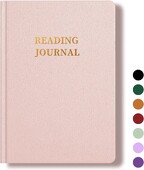 Rozā 5,8x8,3 ādas lasīšanas žurnāls — dāvana grāmatu cienītājiem un lasītājiem, pārskatiet un izsekojiet savu lasīšanu, izmantojot 65 grāmatu atsauksmes