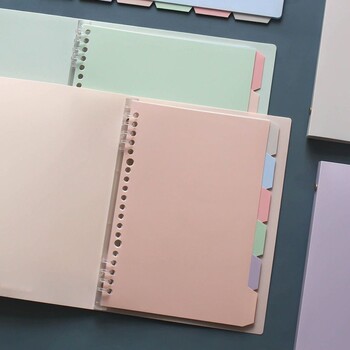 Σημειωματάριο Soft A5 Binder Refillable Notebook Loose Leaf Παστέλ Χρώμα Αφαιρούμενο με Διαιρέτη Παστέλ Ευρετηρίου Σημειωματάριο A5