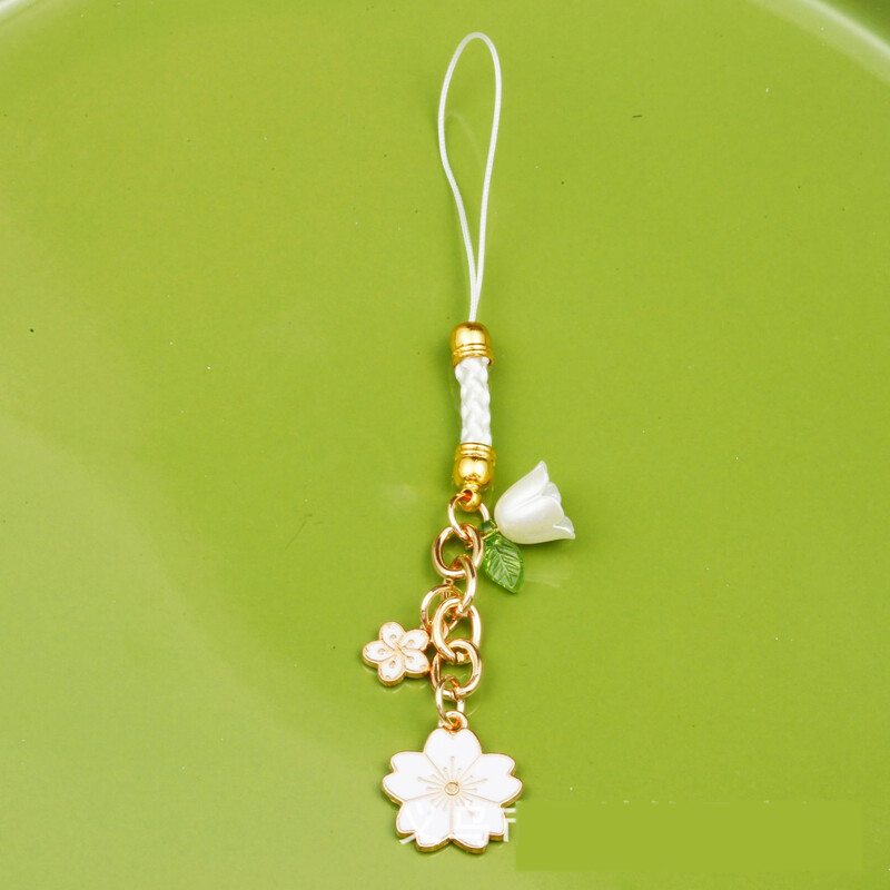 Sakura lelijos gėlių vyšnių žiedų raktų pakabukas suvenyrinis raštinės reikmenys automobilio krepšio pakabukas dekoratyvinė grandinėlė