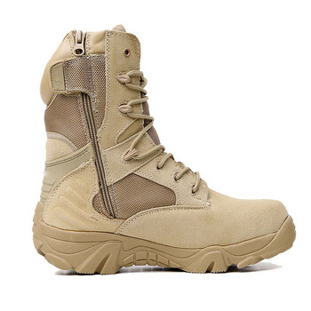 2024 High Top Black Men Tactics Combat Shoes Army Boots Μπότες πεζοπορίας εξωτερικού χώρου Μέγεθος 46 ελαφριά παπούτσια ασφαλείας για εργασία Μπότες αστραγάλου