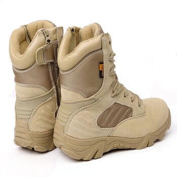 2024 High Top Black Men Tactics Combat Shoes Army Boots Μπότες πεζοπορίας εξωτερικού χώρου Μέγεθος 46 ελαφριά παπούτσια ασφαλείας για εργασία Μπότες αστραγάλου