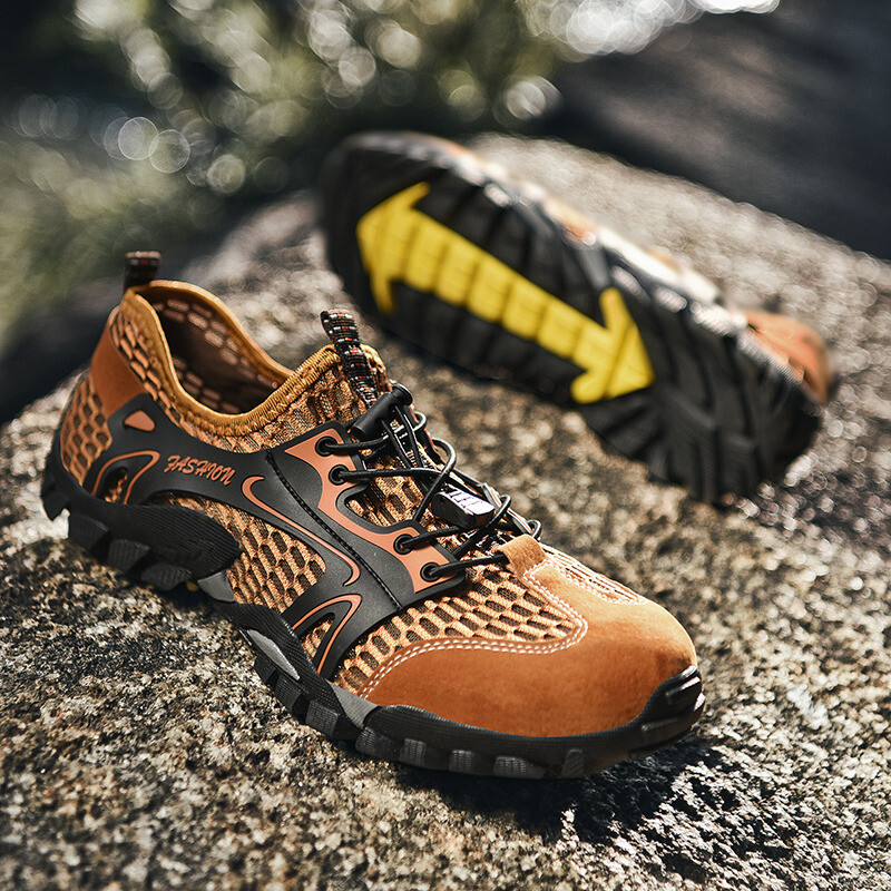 HIKEUP New Men Summer Outdoor River Walking Παπούτσια Wading πεζοπορίας Παπούτσια πεζοπορίας Elastic Band Αντιολισθητική σόλα από καουτσούκ Ανθεκτική στη φθορά