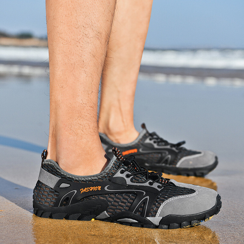 HIKEUP New Men Summer Outdoor River Walking Παπούτσια Wading πεζοπορίας Παπούτσια πεζοπορίας Elastic Band Αντιολισθητική σόλα από καουτσούκ Ανθεκτική στη φθορά